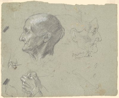 Studies of an Elderly Woman Knitting by Jr. Enoch Wood Perry