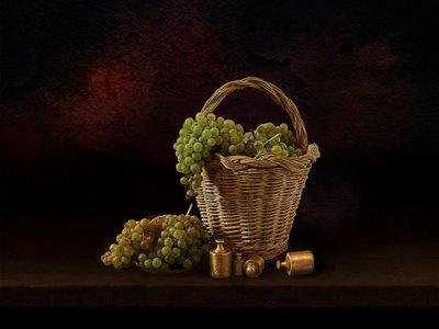 Rustic Grapes Still Life by Juan Antonio Palacios