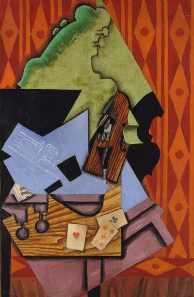 Violin and Playing Cards on a Table by Juan Gris