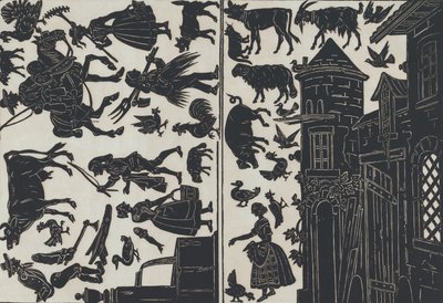 Sheet 6 of figures for Chinese shadow puppets by Juan Llorens