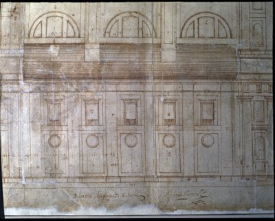 Exterior Elevation Detail of the Façade of the Cathedral of Valladolid in Santa María Square by Juan de Herrera