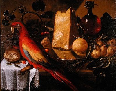 Still Life with a Parrot (Macaw) by Juan de Labrador