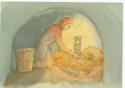 A Medieval Gongfermour, or Gong Farmer, at Work by Judith Dobie