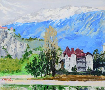Alpine Lake Castle View by Jukyong Park