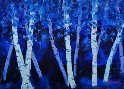 Blue Birch Forest by Jukyong Park