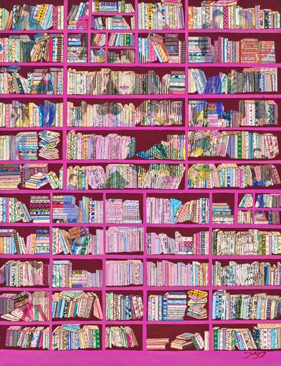 Colorful Pink Bookshelves by Jukyong Park