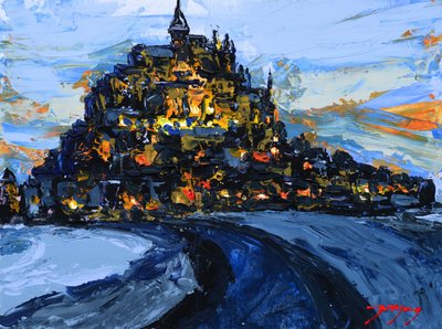 Illuminated Night Castle by Jukyong Park