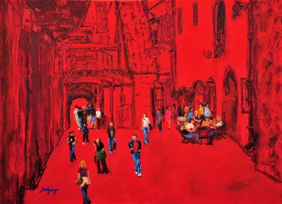 Red City Street Life by Jukyong Park