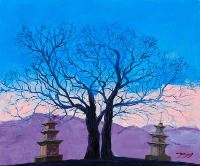 Serene Pagoda Landscape by Jukyong Park