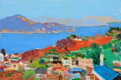 Vibrant Coastal Village by Jukyong Park