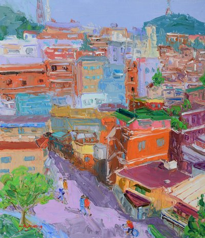 Vibrant Hillside City by Jukyong Park