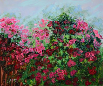 Vibrant Rose Garden by Jukyong Park