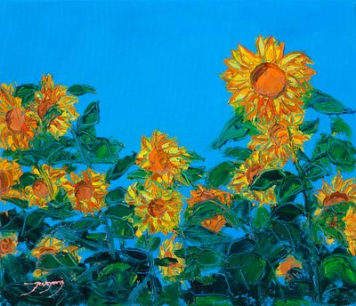 Vibrant Sunflower Field by Jukyong Park