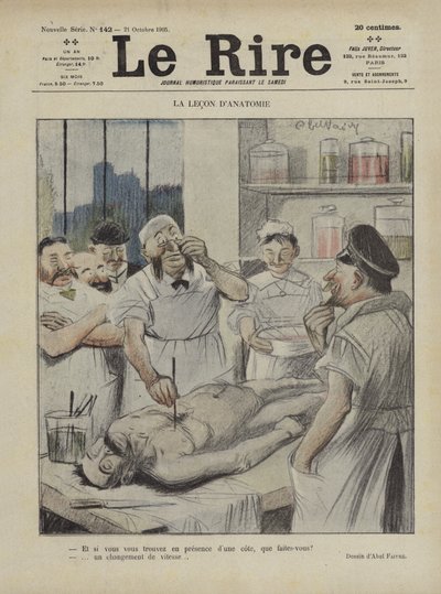 The Anatomy Lesson. Illustration for Le Rire by Jules Abel Faivre