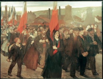 Strike in Le Creusot by Jules Adler