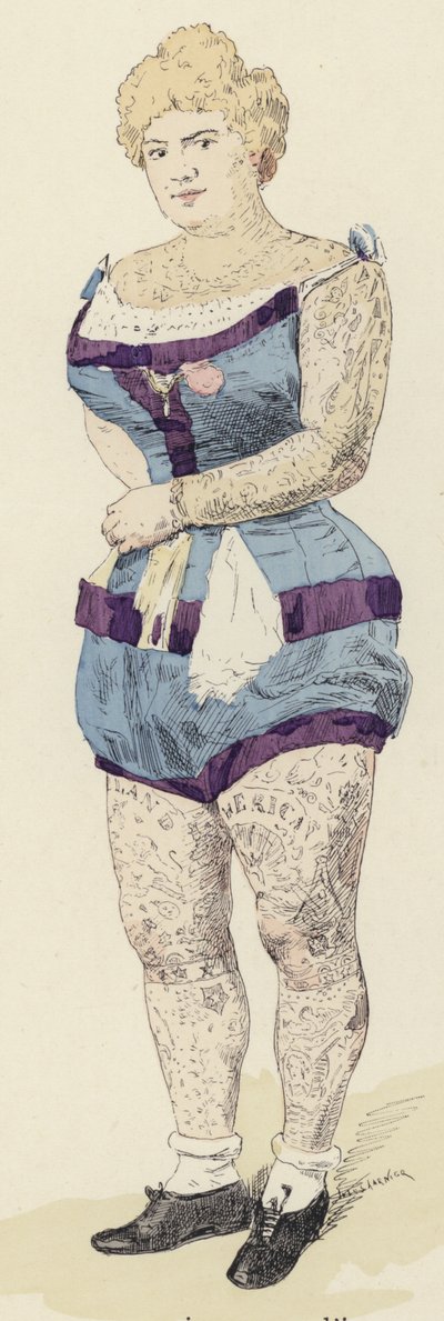 Tattoos (color lithograph) by Jules Arsene (after) Garnier