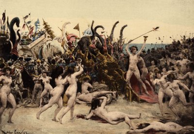 Bacchus and his army attacking the Indian army by Jules Arsene Garnier