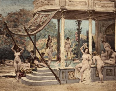 Women Bathing in the Abbey of Theleme. Gargantua. Illustration by Jules Garnier. In 