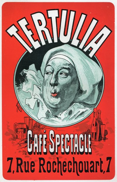Art. Entertainment. Tertulia, show at the Cafe Spectacle, Paris. Poster by Jules Cheret by Jules Cheret