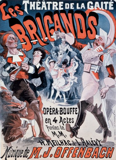 Poster for Les Brigands by Jacques Offenbach by Jules Cheret