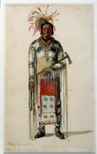Footprint of an Indian Chief of the Pawnee Ponca Tribe by Jules Emile Saintin