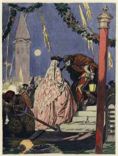 Illustration for memoirs of Casanova by Jules Marie Auguste Leroux
