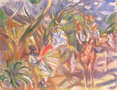 Southern Scene with Man Driving a Carriage by Jules Pascin