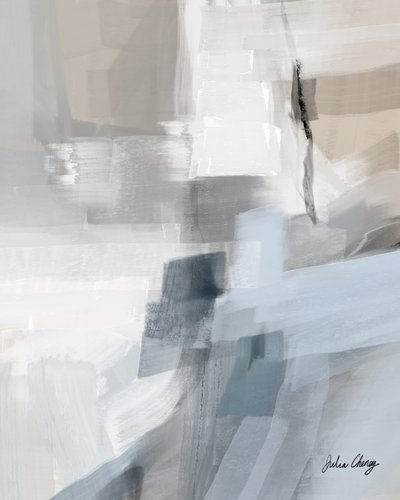 Muted Blue Abstract by Julia Cheney