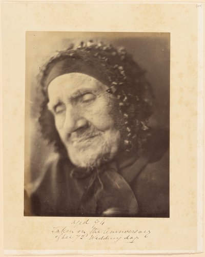 Aged 94, Taken on the Anniversary of her 72nd Wedding Day [Head and Shoulders Portrait of an Elderly Woman] by Julia Margaret Cameron