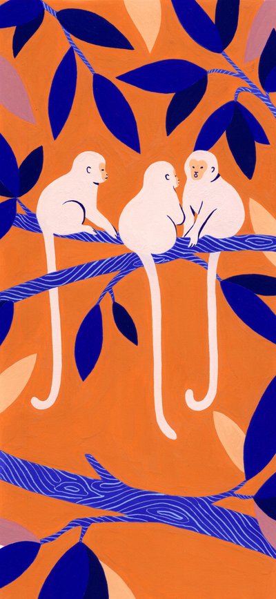 Colorful Tree Monkeys by Julie Lesouef
