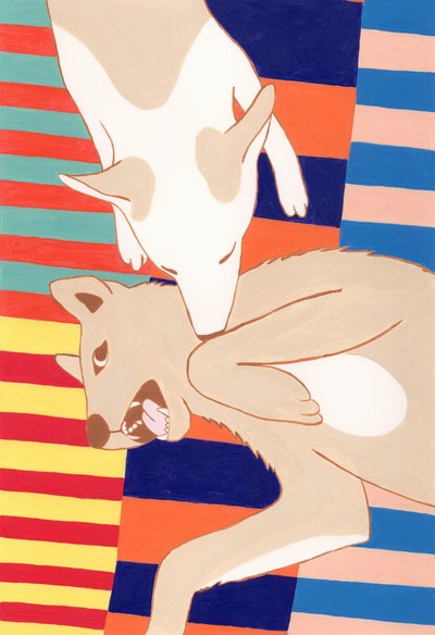 Playful Dog Affection by Julie Lesouef