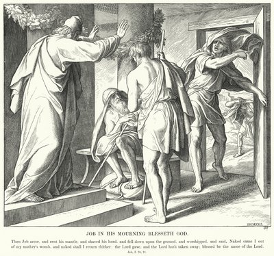 Job in his Mourning Blesses God by Julius (after) Schnorr von Carolsfeld