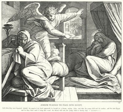 Joseph Warned to Flee into Egypt by Julius (after) Schnorr von Carolsfeld