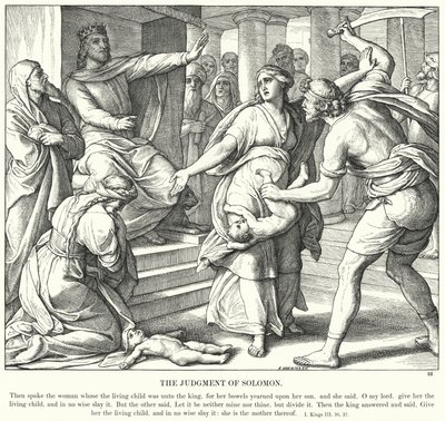 The Judgment of Solomon (engraving) by Julius (after) Schnorr von Carolsfeld