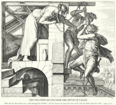 The Two Spies Escape from the House of Rahab by Julius (after) Schnorr von Carolsfeld