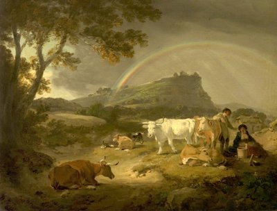 Landscape, Beeston Castle, Cheshire, and Rainbow, 1793 by Julius Caesar Ibbetson