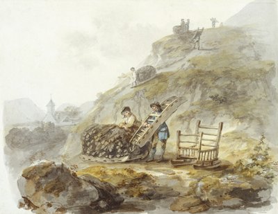 Method of Obtaining Peat from Hills Near Mallwyd, c.1792 by Julius Caesar Ibbetson