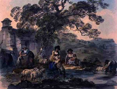 Peasants Washing Sheep in Cwm Rheidol, Cardiganshire by Julius Caesar Ibbetson