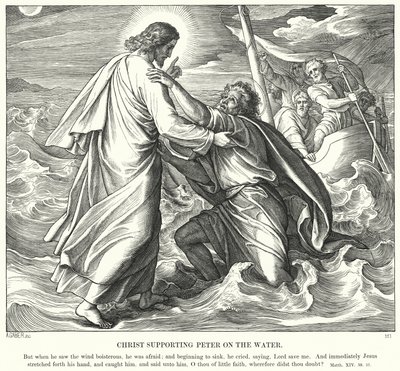 Christ Supporting Peter on the Water by Julius Schnorr von Carolsfeld