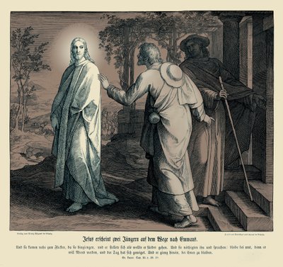 Jesus appears to two disciples, Gospel of Luke by Julius Schnorr von Carolsfeld
