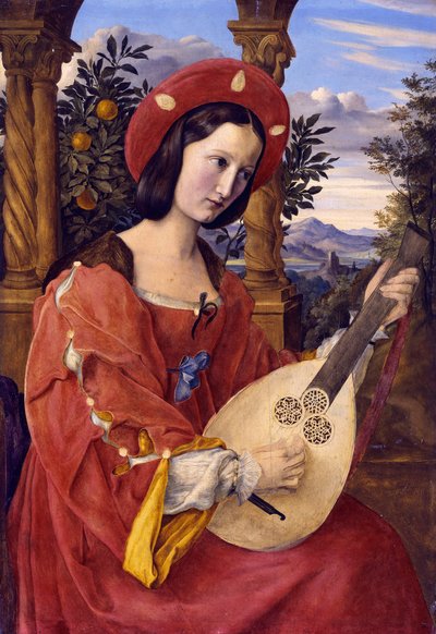 Lute Player (Frau von Quandt) by Julius Schnorr von Carolsfeld