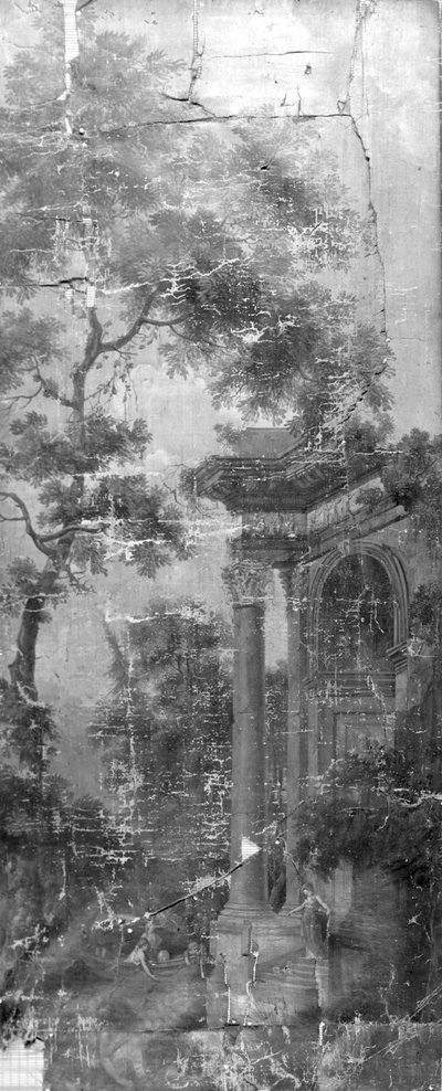 Wall Hanging with Arcadian Landscape, Belonging to the Room of Herengracht 40 by Jurriaan Andriessen
