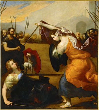 The Duel of Isabella de Carazzi and Diambra de Pottinella by Jusepe de (1591-1652) Ribera