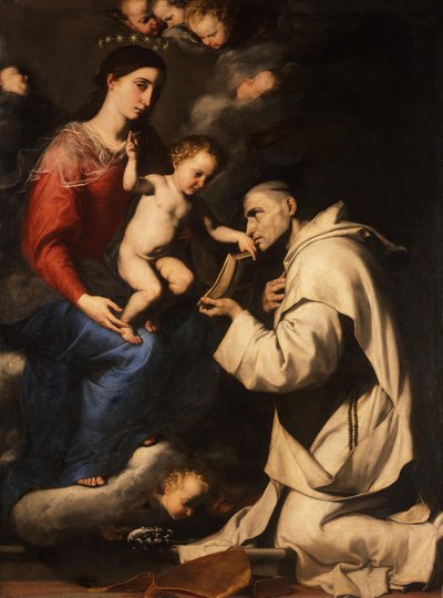 Mary with the Child and Saint Bruno by Jusepe de Ribera