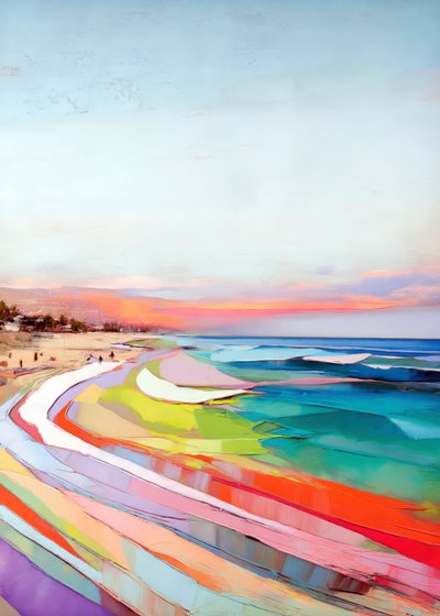 Colorful Sunset Beach by Justyna Jaszke