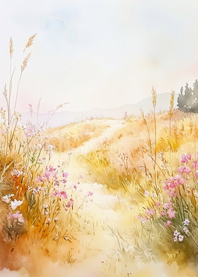 Golden Meadow Path by Justyna Jaszke