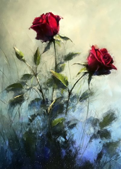 Romantic Red Roses by Justyna Jaszke