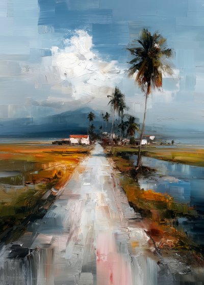 Serene Village Road by Justyna Jaszke