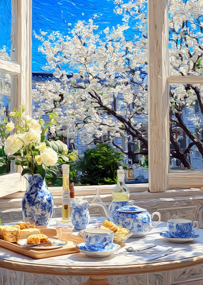 Spring Blossom Tea View by Justyna Jaszke