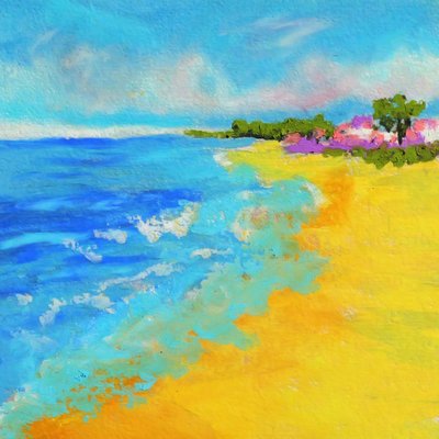 Vibrant Beach Waves by Justyna Jaszke